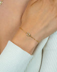 ZINZI gold plated zilveren armband met verbonden hartjes, witte zirkonia's 17-19cm ZIA2493Y