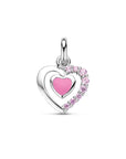 Zilveren gerhodineerde hanger emaille hart zirkonia 11,5 mm - 1341272 - PansiteNederland.nl
