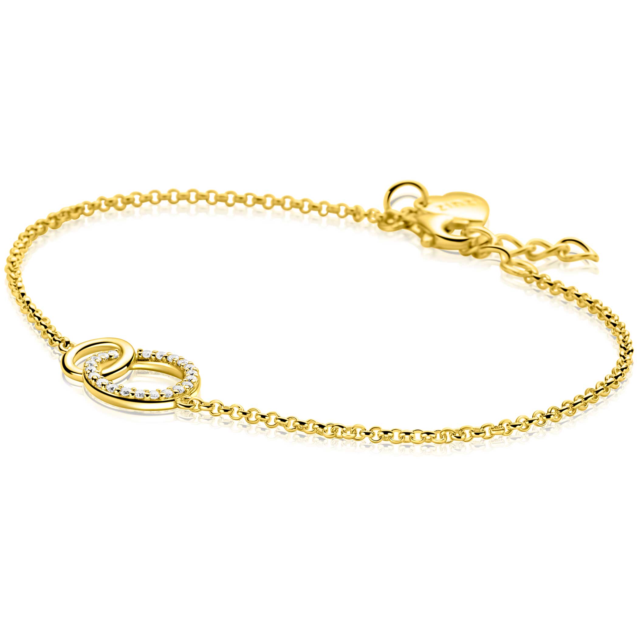 ZINZI Verguld Zilveren Armband 18-20 cm wit - ZIA1782Y