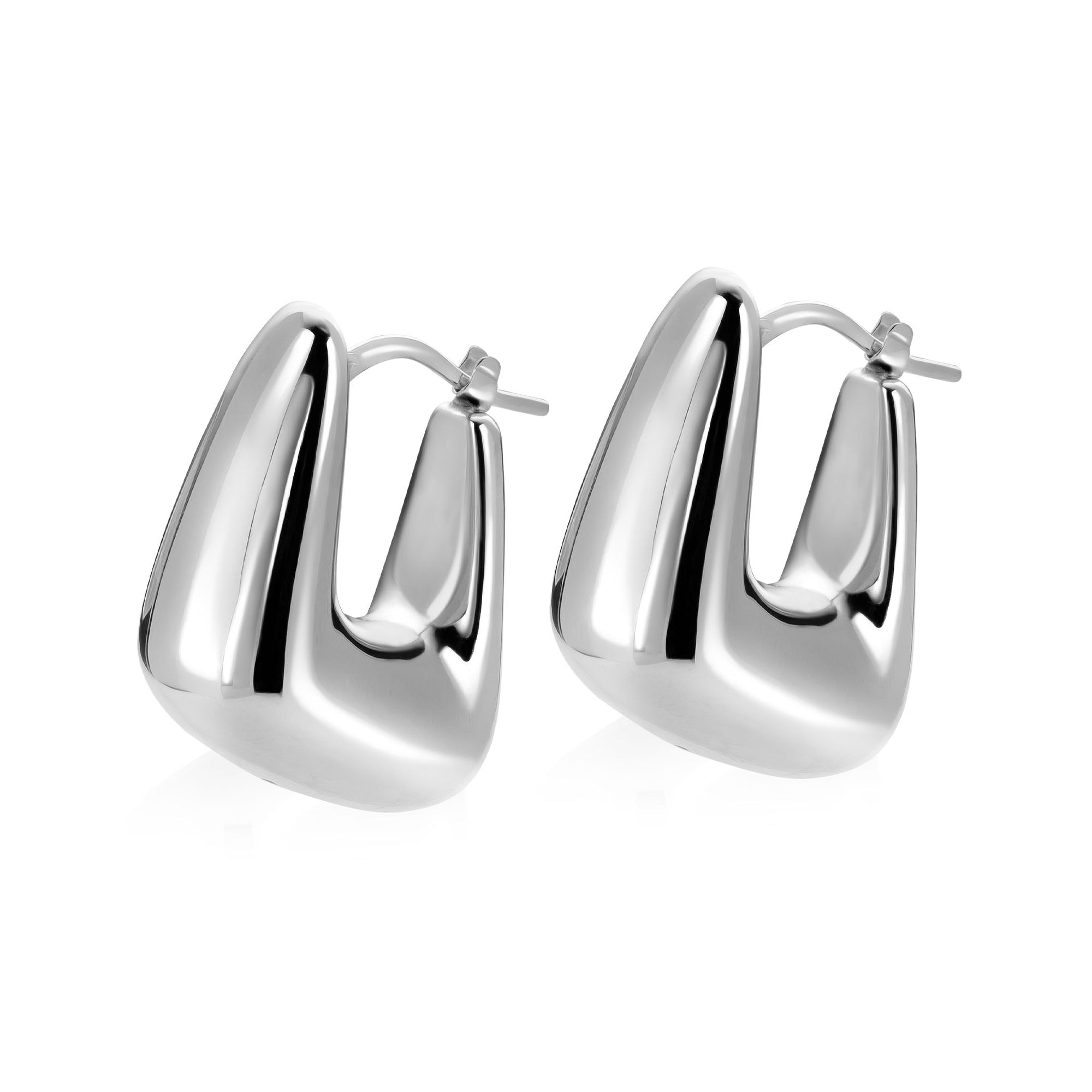 ZINZI zilveren oorringen met brede buis, vierkante look en handige bovensluiting 24mm ZIO2747 - PansiteNederland.nl