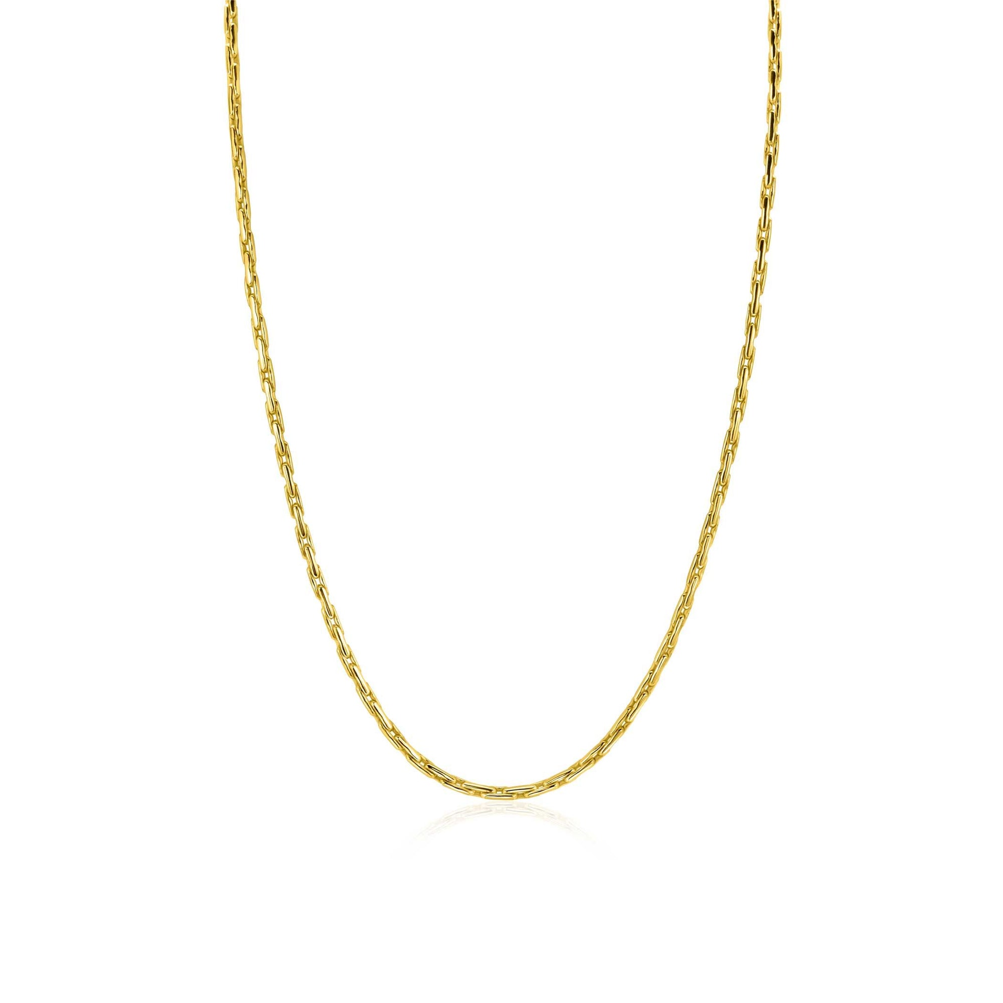 ZINZI gold plated zilveren schakel ketting 2,3mm breed 43-45cm ZIC2648G