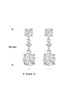 Zilveren gerhodineerde oorhangers zirkonia 18 mm - 1341713