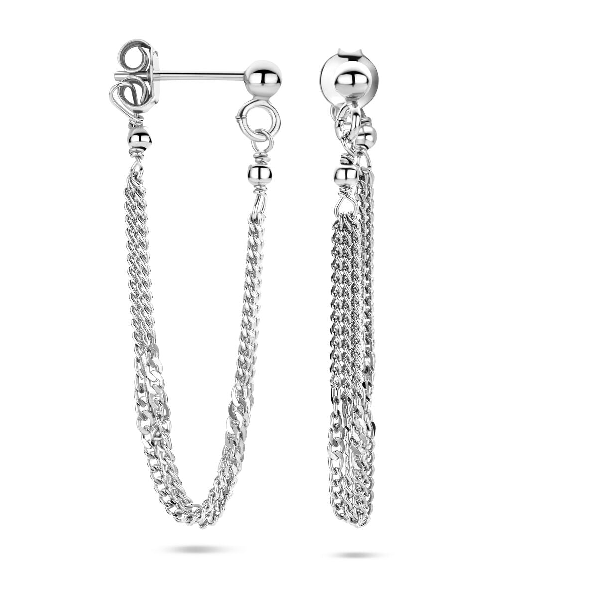 Fantasy Collection Oorbellen schakel 36 mm zilver