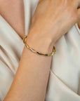 ZINZI gold plated bangle armband met gedraaide buis 4mm ZIA2756G