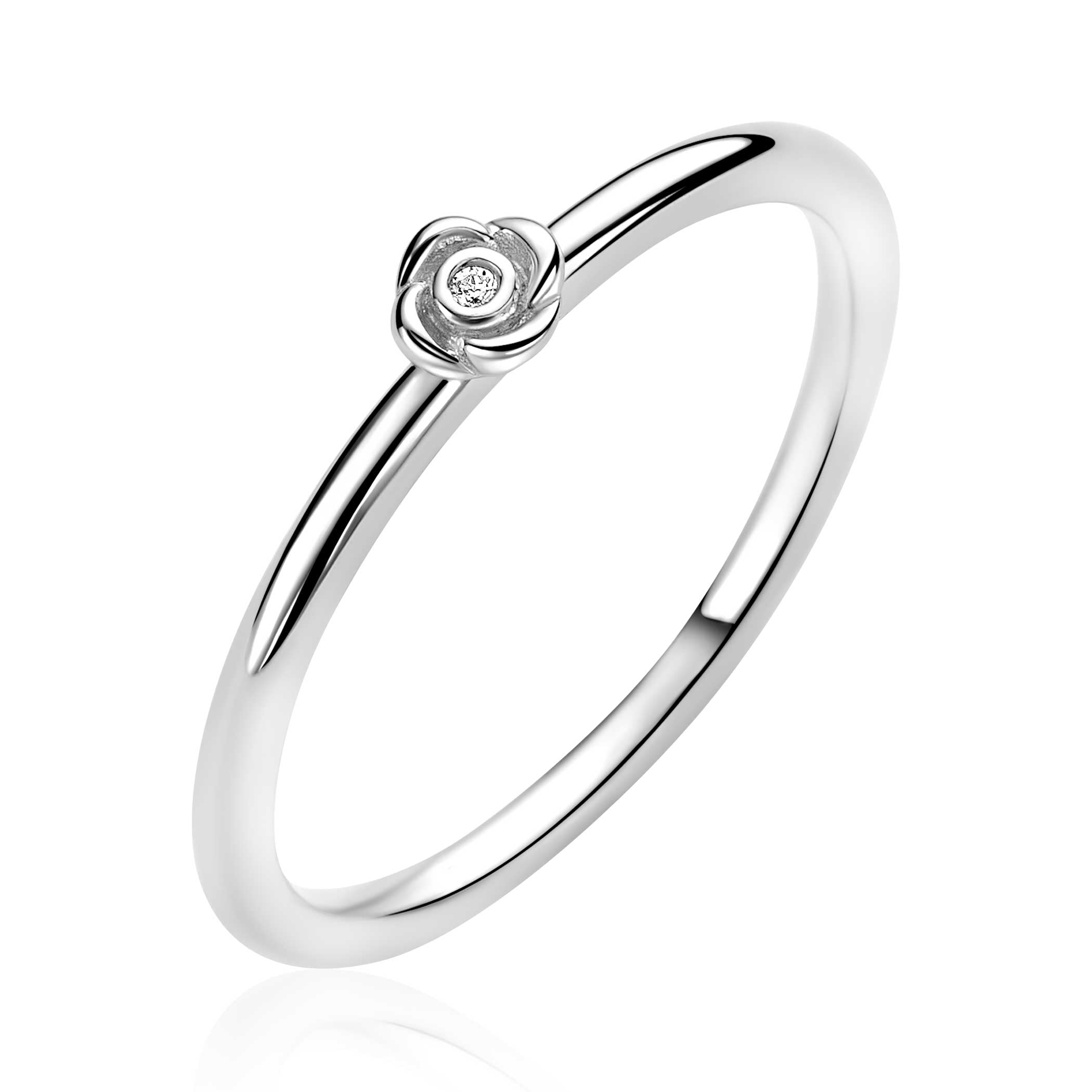 ZINZI Zilveren Ring met Witte Zirkonia - ZIR2872