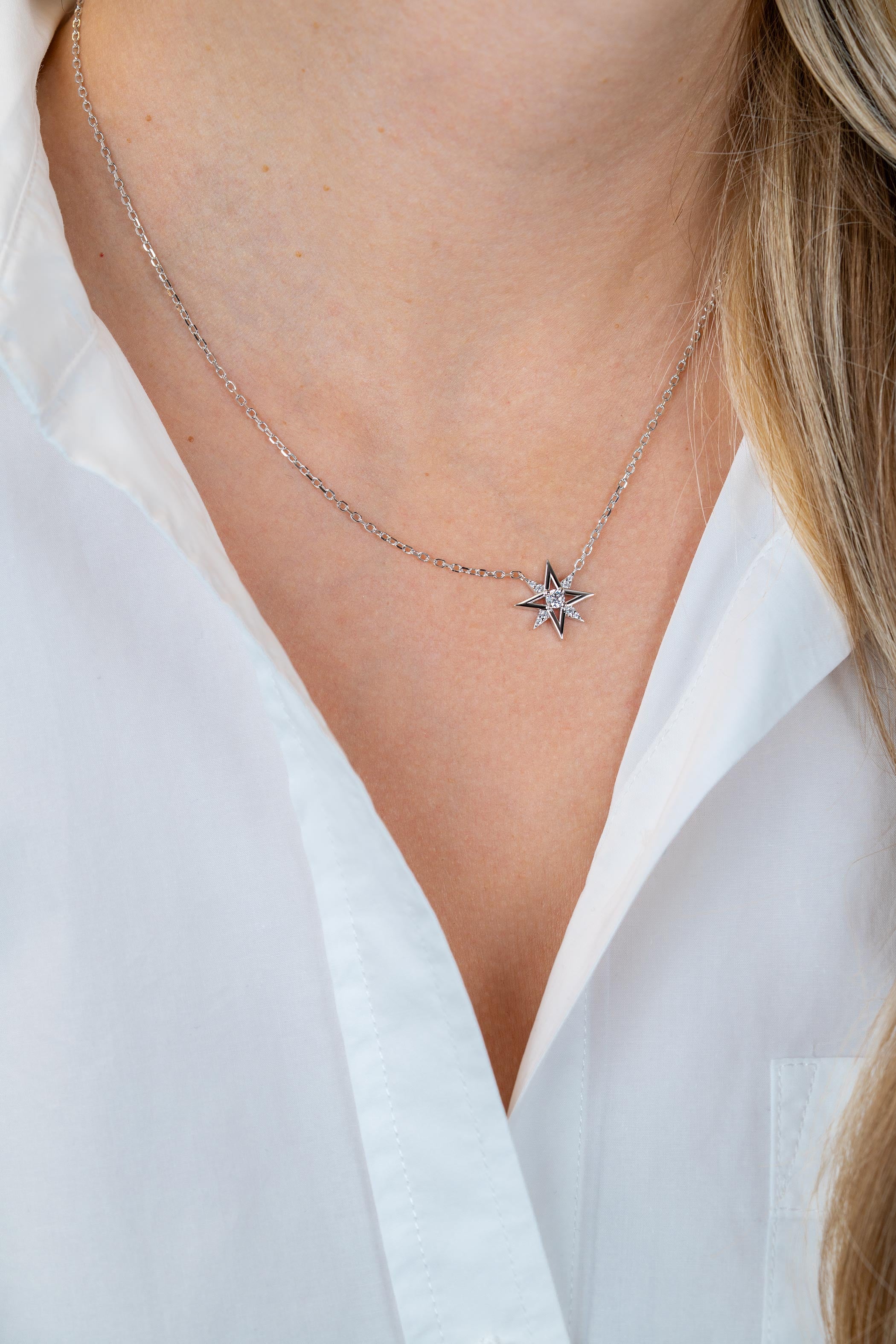 ZINZI Zilveren Ketting met Witte Zirkonia ZIC2838