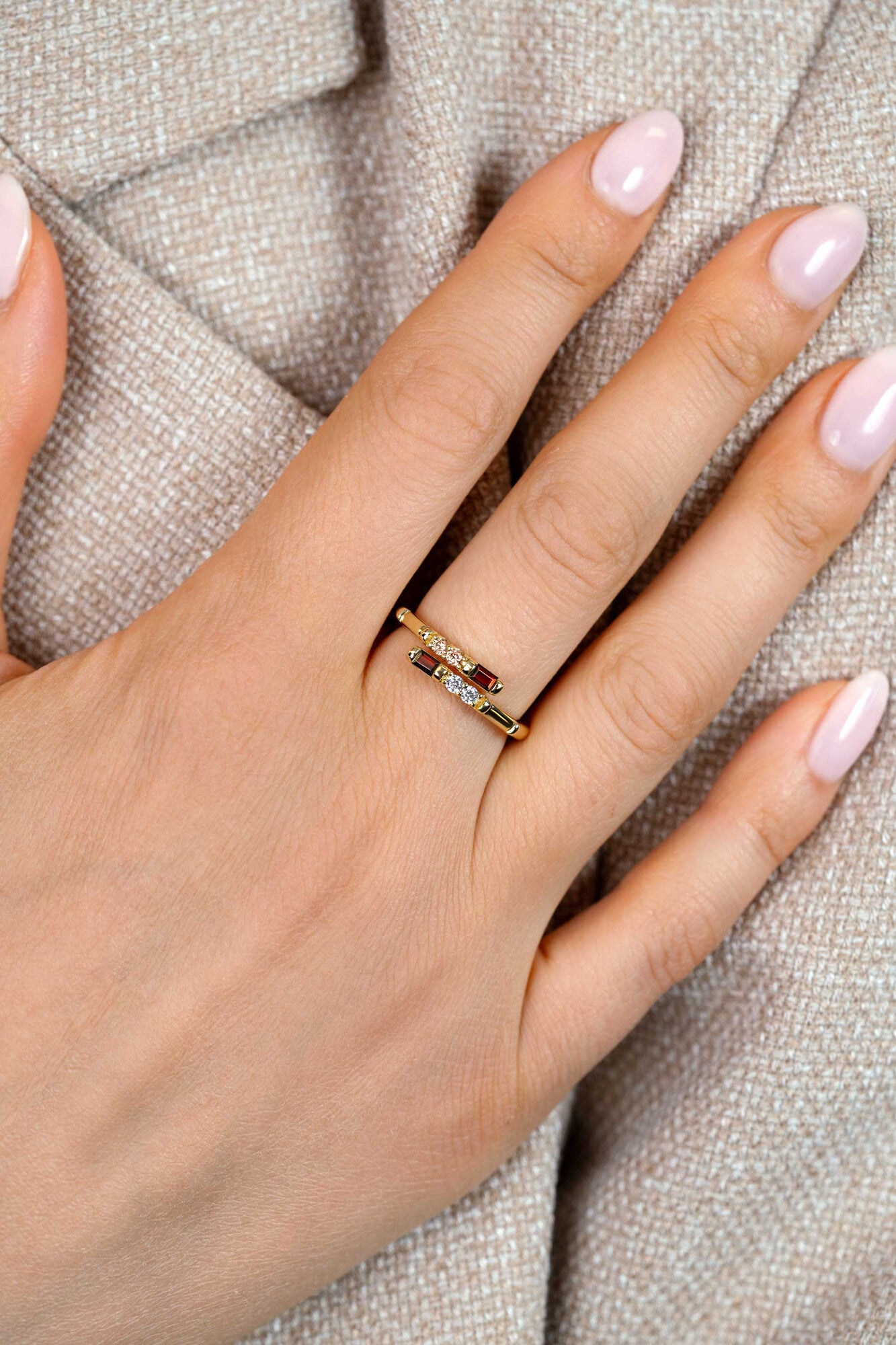 ZINZI Verguld Zilveren Ring met Bruine Kleursteen ZIR2869