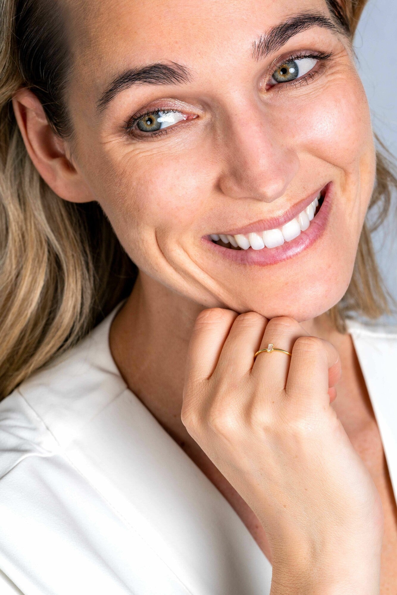 ZINZI 14K Gouden Ring met Witte Zirkonia ZGR369