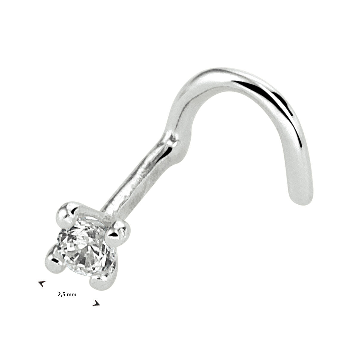 Fantasy Collection Gerhodineerd Zilveren Piercing met Zirkonia 1333463