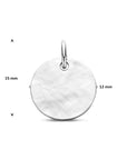 Zilveren gerhodineerde graveerhanger gehamerd 15 mm - 1341984 - PansiteNederland.nl