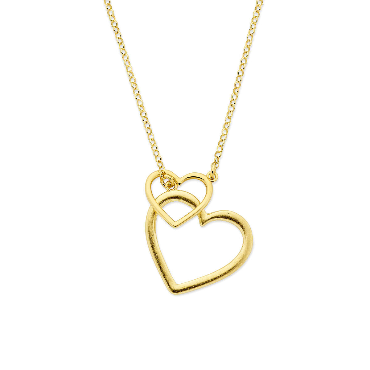 Fantasy Collection Y-collier hartjes 45 cm 3 micron zilver verguld (geel)