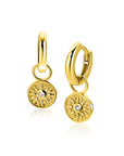 ZINZI gold plated zilveren oorbedels zon 8mm ZICH2741 (zonder oorringen) - PansiteNederland.nl