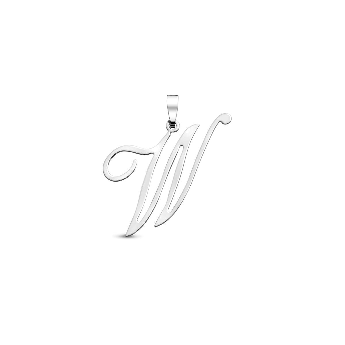 Hanger sierletter W 24,5 mm zilver #Letter_W