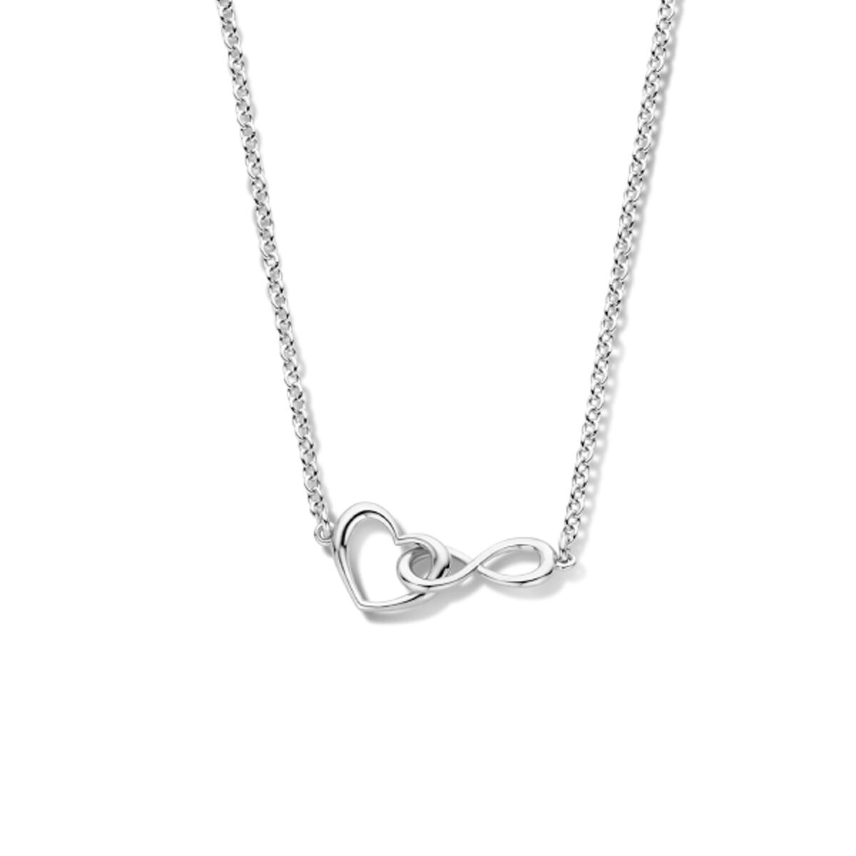 Fantasy Collection Collier hart en infinity 40 + 4 cm zilver