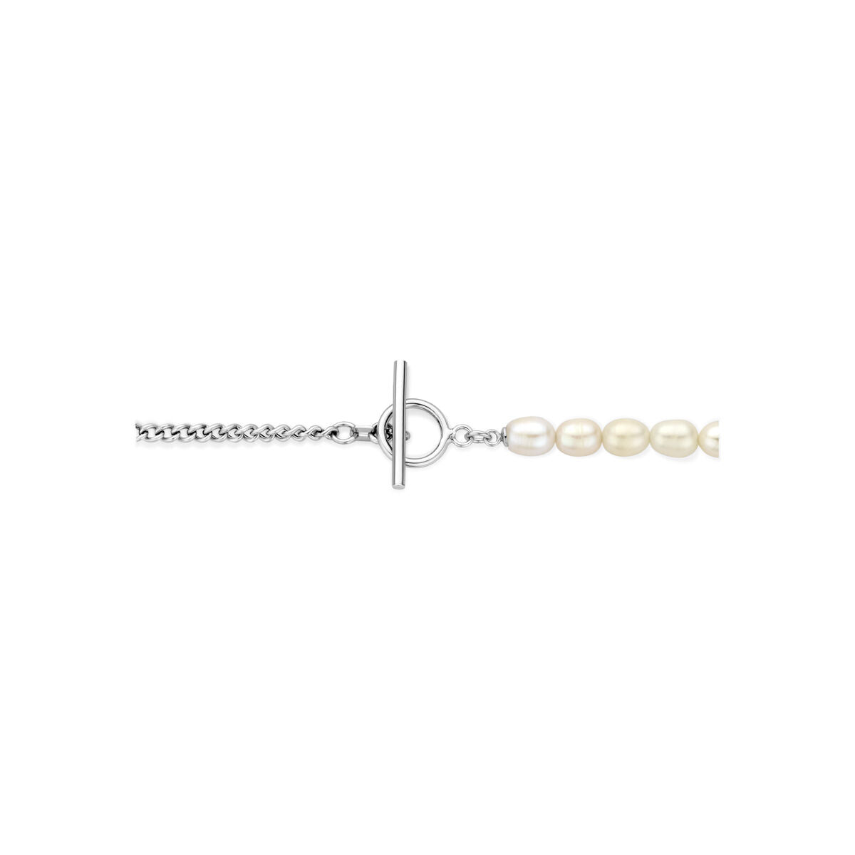 Fantasy Collection Collier parels kapittelslot 45 cm zilver gerhodineerd