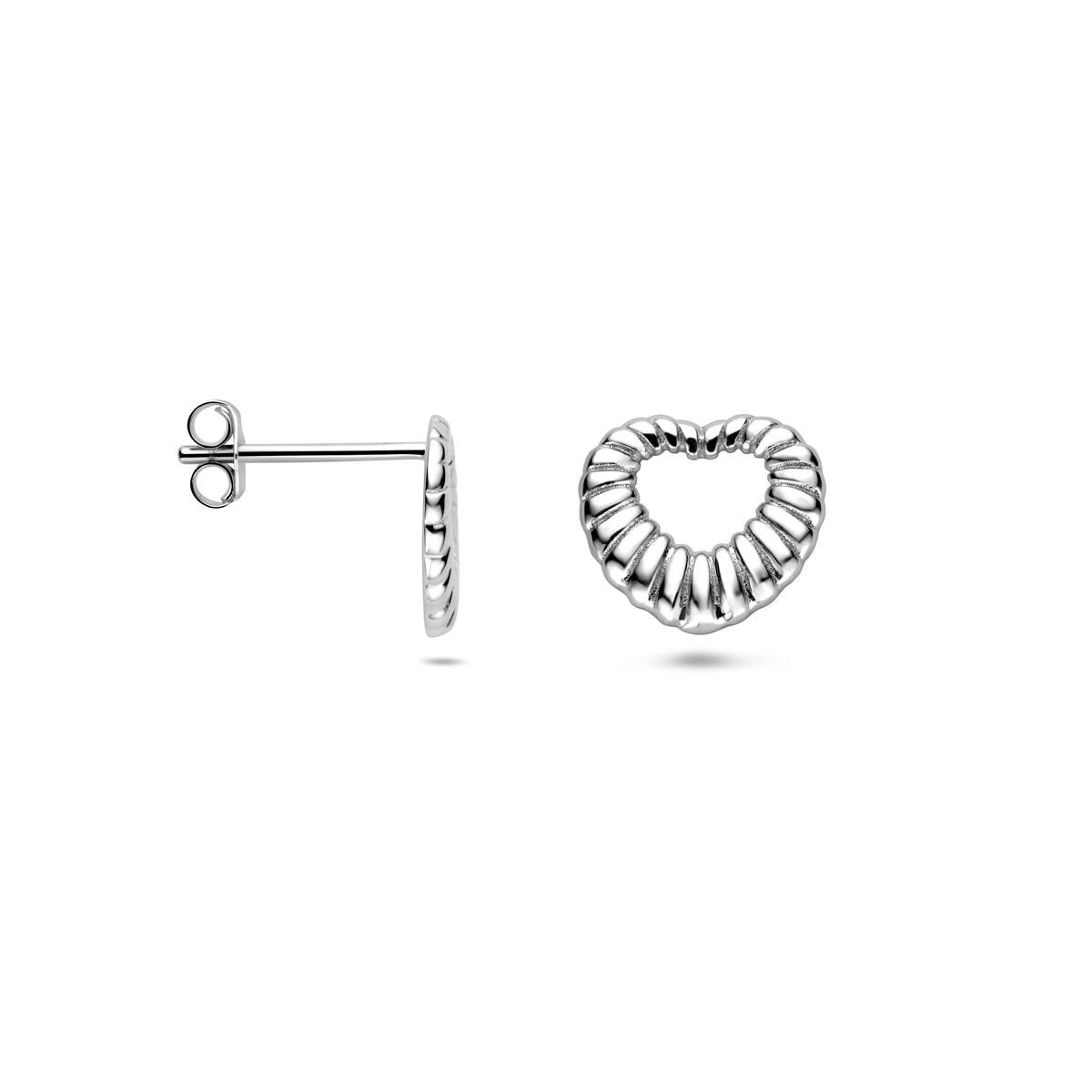 Fantasy Collection Oorbellen hartjes 11 mm zilver