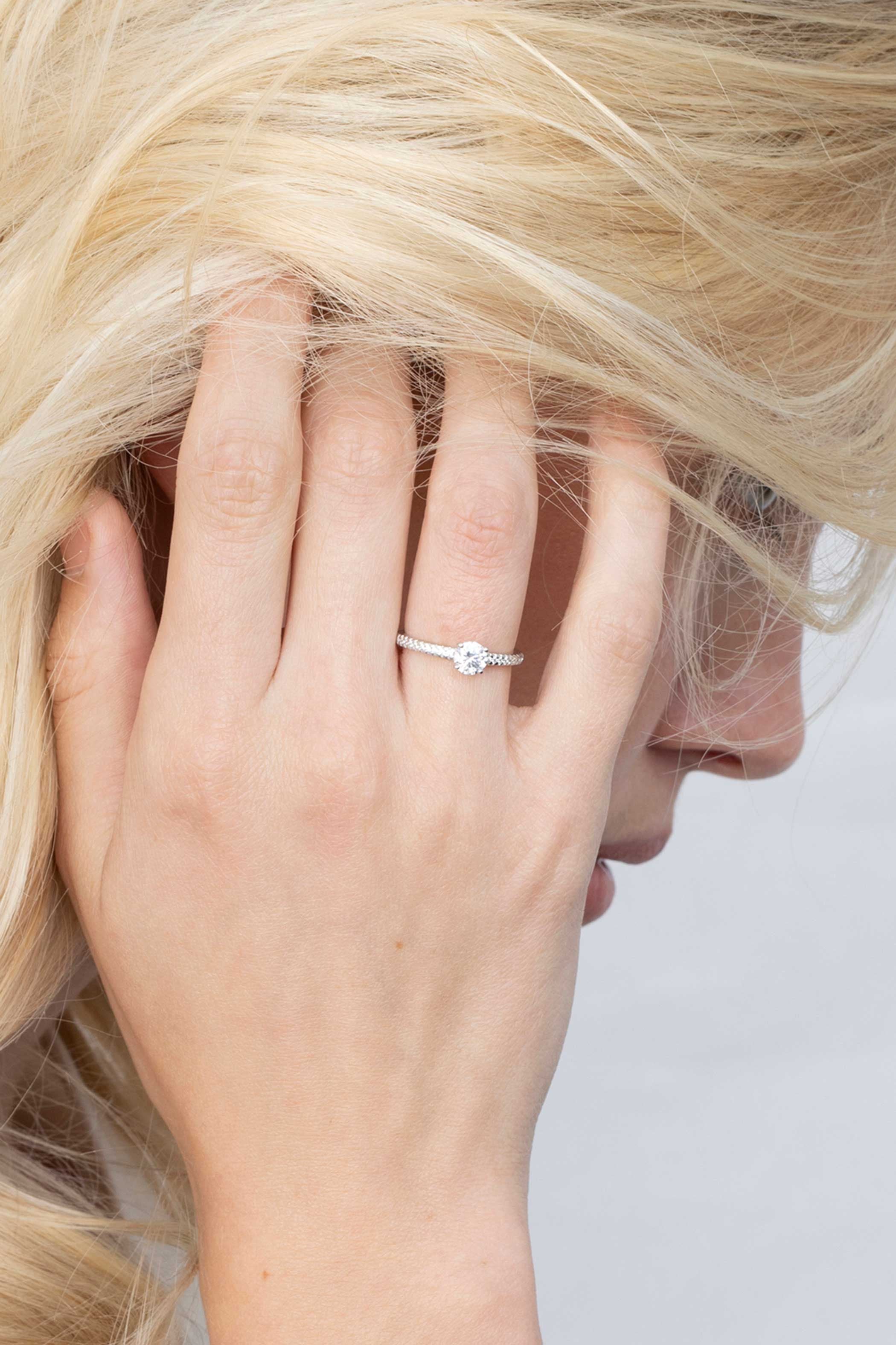 ZINZI Zilveren Ring wit - ZIR1081