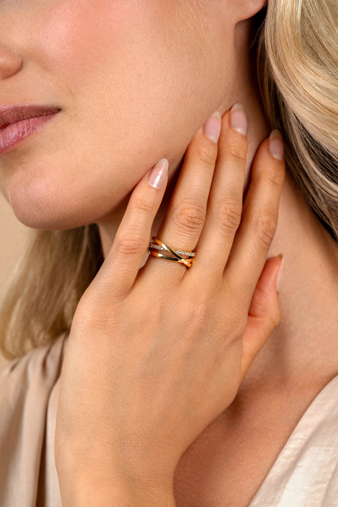 ZINZI Verguld Zilveren Ring met Witte Zirkonia - ZIR1774Y