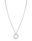 ZINZI Zilveren Ketting met Ronde Slang Hanger 15mm en Peervormige Zirkonia 42-45cm ZIC2722