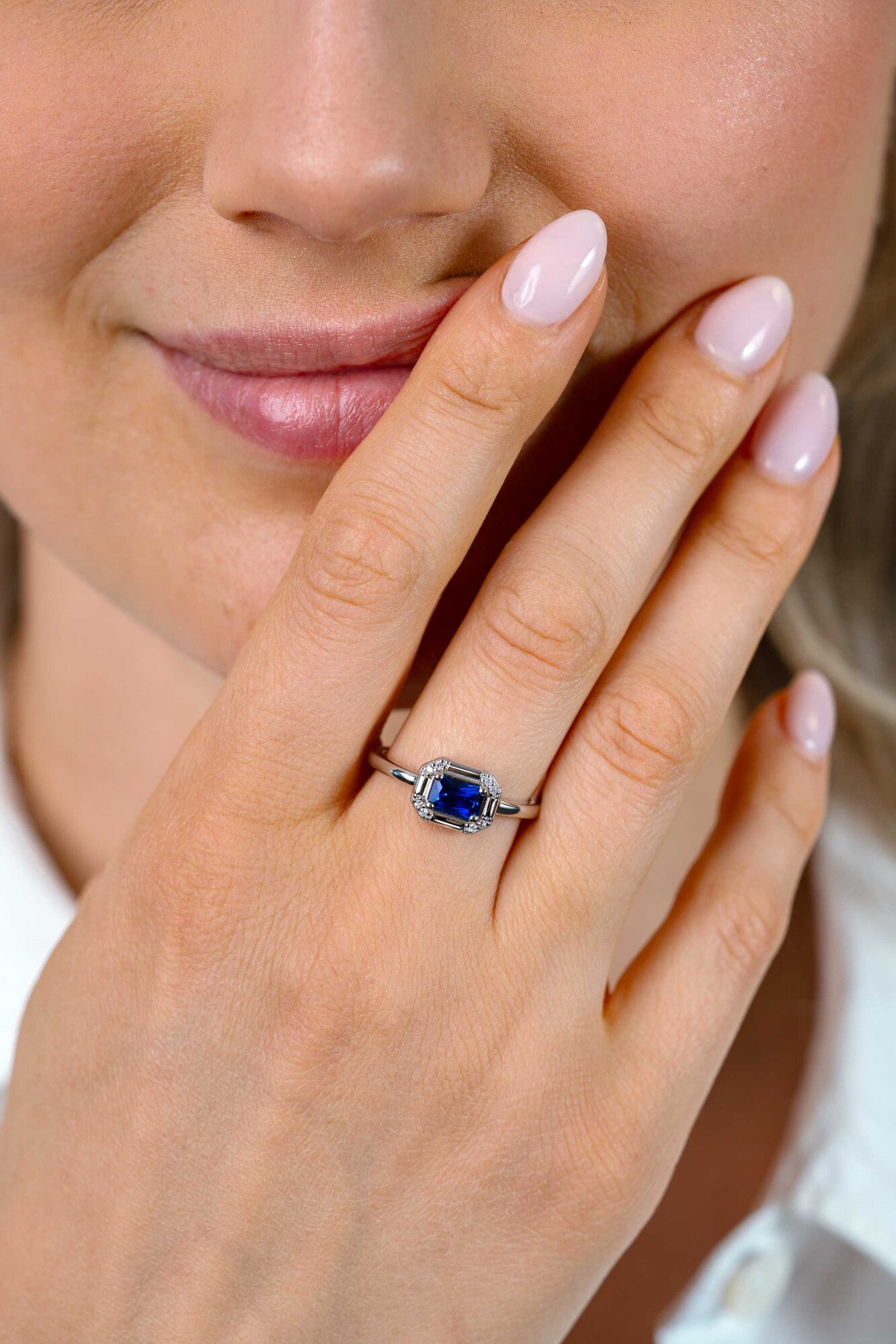 ZINZI Zilveren Ring met Blauwe Kleursteen ZIR2803B