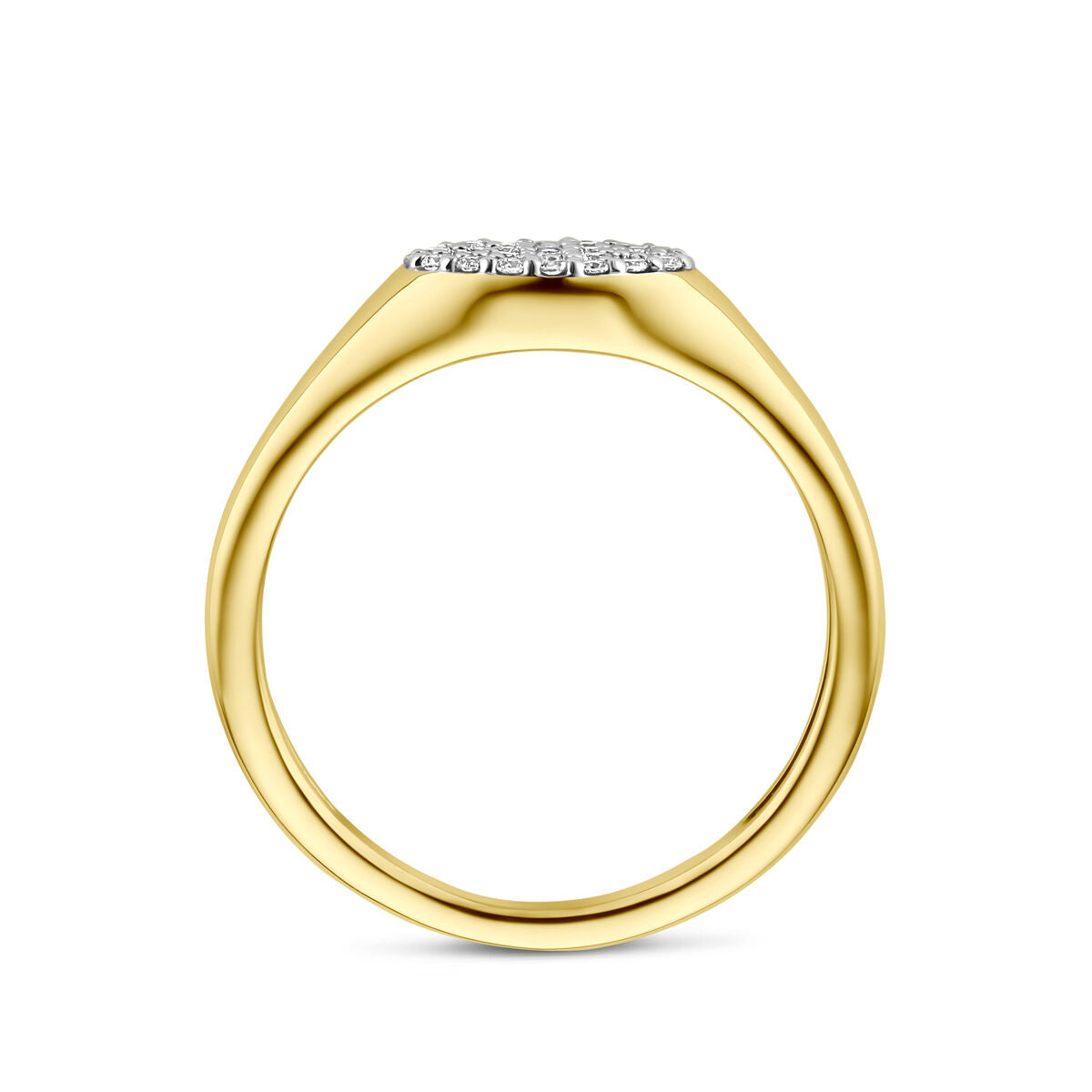 Ring lab grown diamant gestift 0.12ct f vs 14K geelgoud