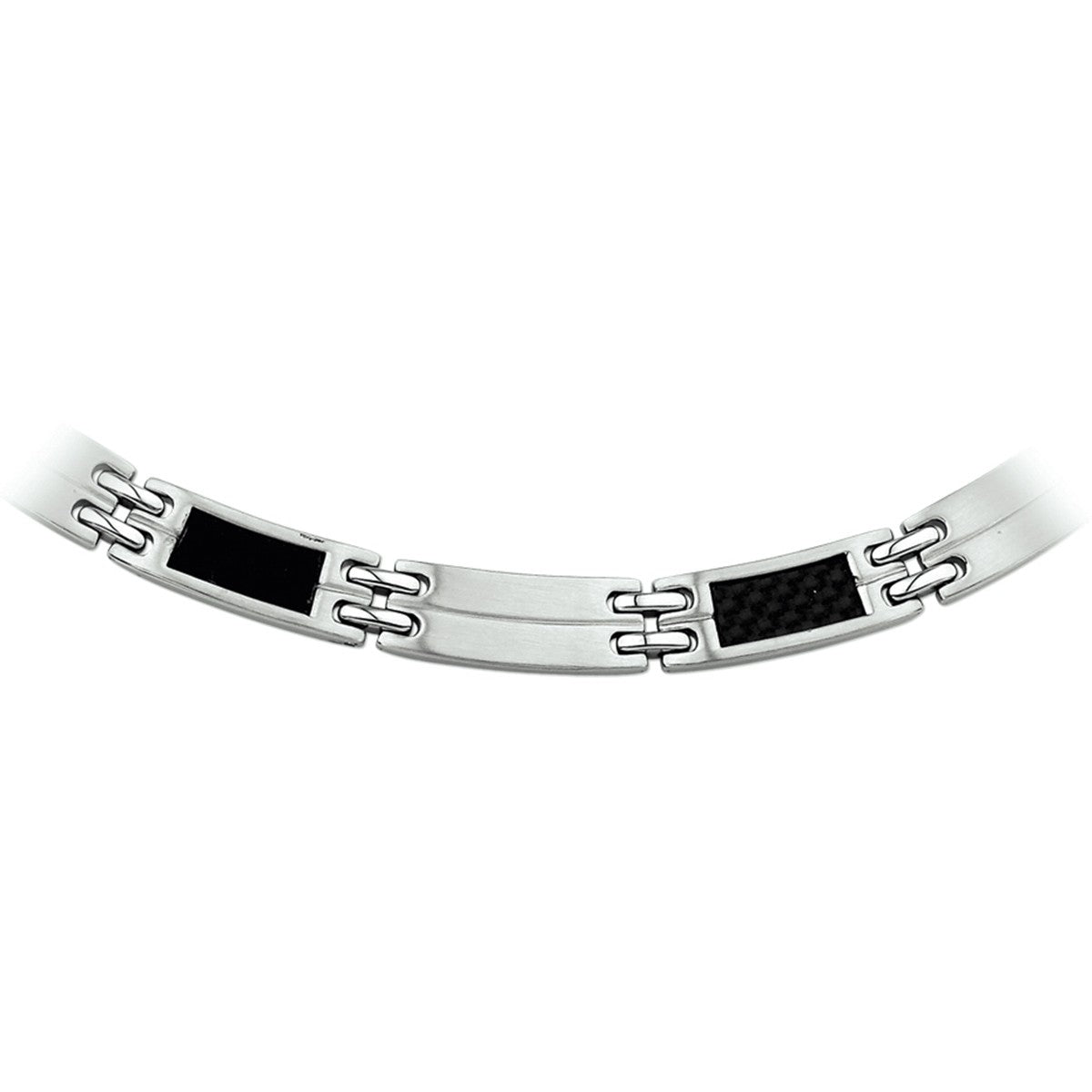 Fantasy Collection Collier carbon poli/mat 7,5 mm 50 cm edelstaal
