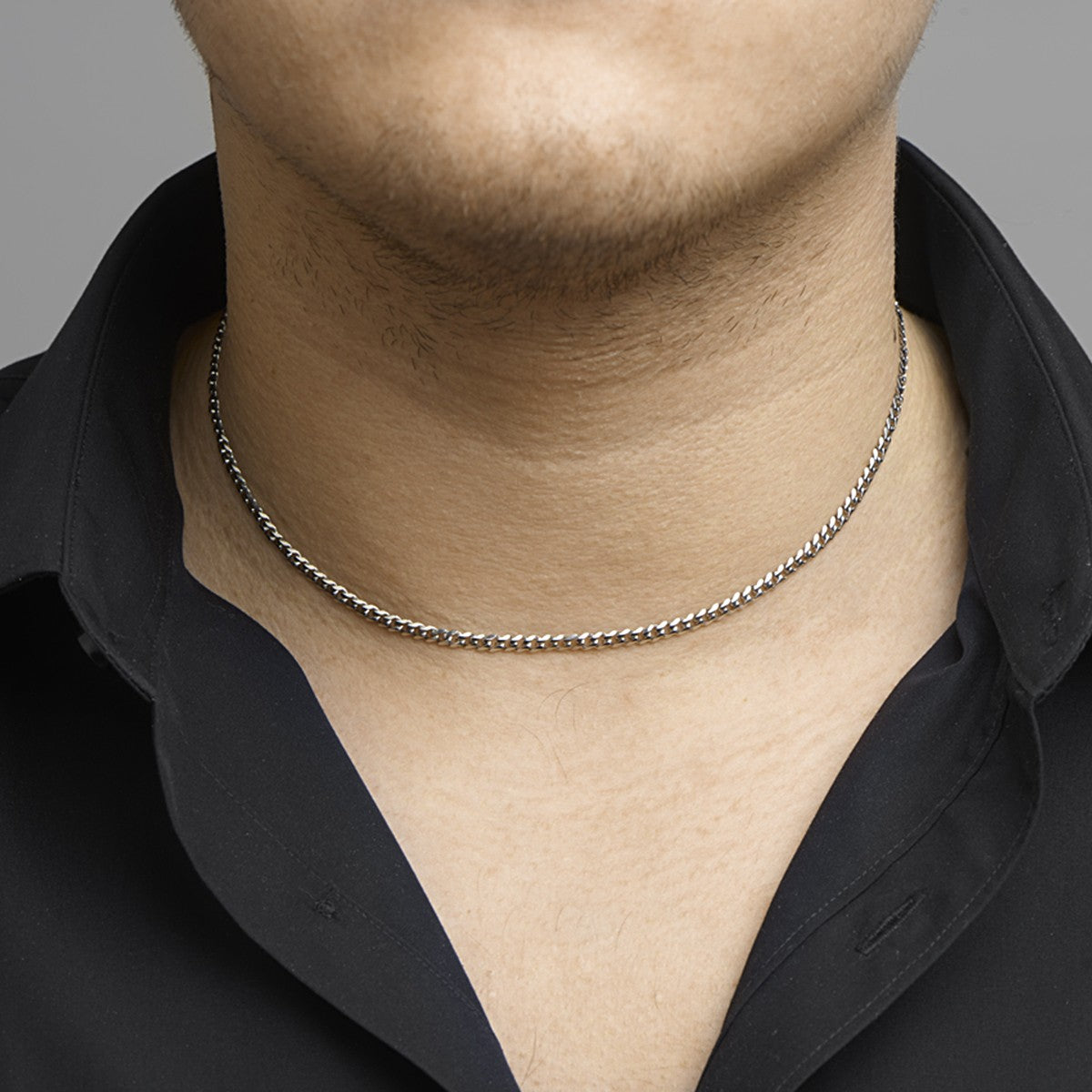 Fantasy Collection Collier gourmette geslepen 3,4 mm edelstaal