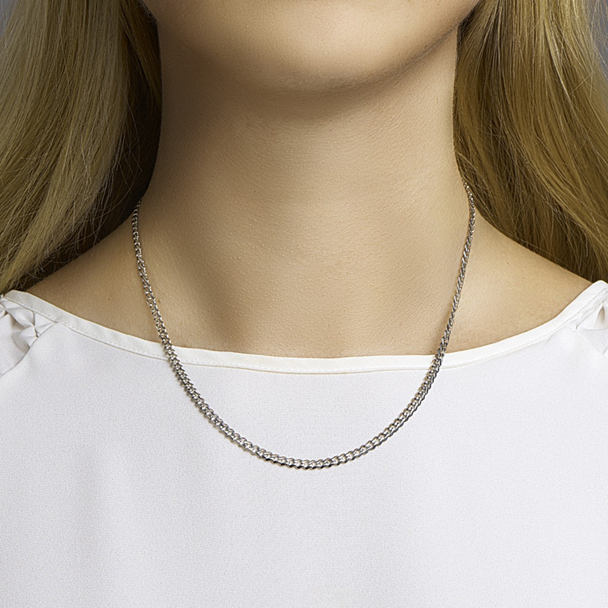 Fantasy Collection Collier gourmette geslepen 3,4 mm edelstaal