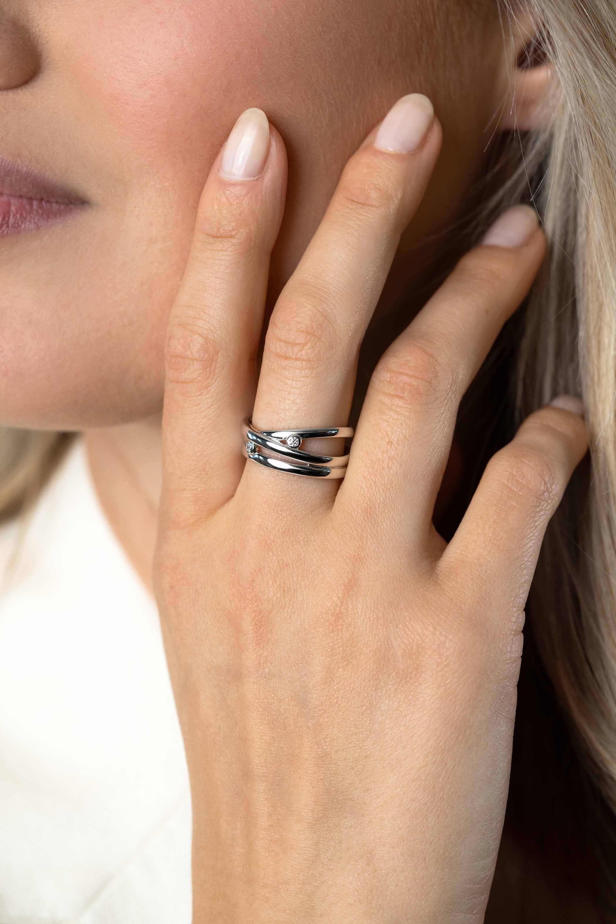 ZINZI Zilveren Ring met Witte Zirkonia - ZIR2571