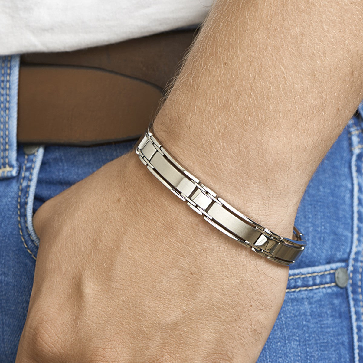 Fantasy Collection Armband poli/mat 11 mm 21 cm edelstaal