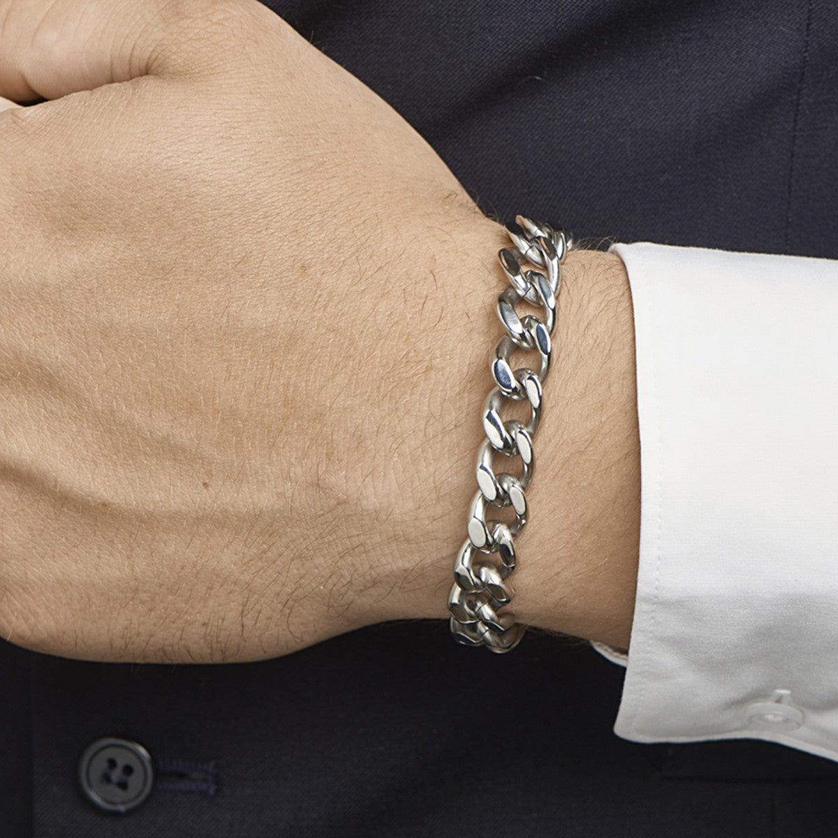Fantasy Collection Armband gourmette geslepen 11,5 mm edelstaal