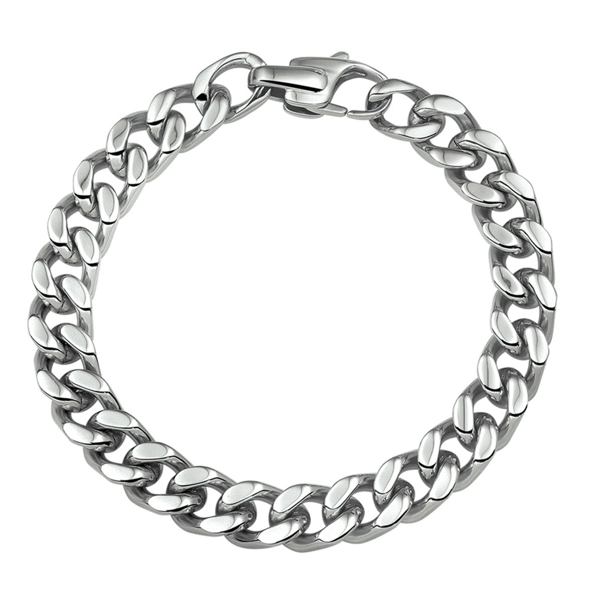 Fantasy Collection Armband gourmette 4-zijdes geslepen 9,3 mm edelstaal