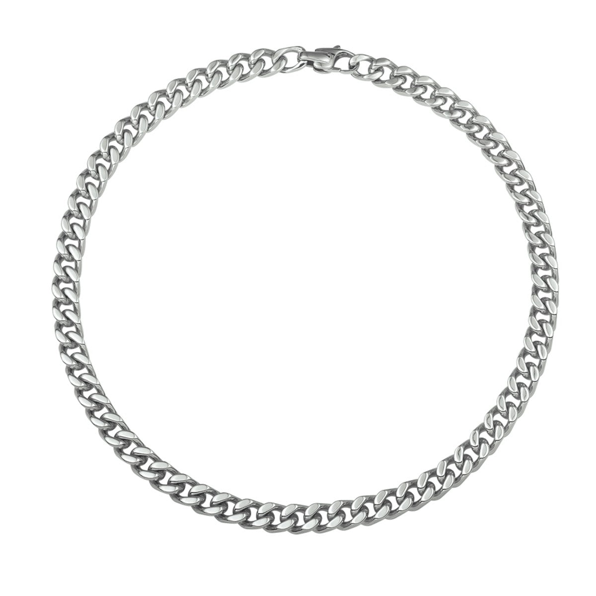 Fantasy Collection Collier gourmette 4-zijdes geslepen 9,3 mm edelstaal