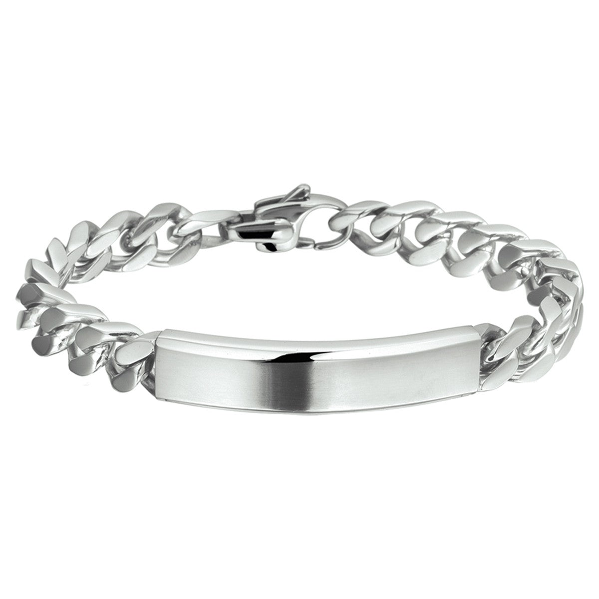 Fantasy Collection Graveerarmband gourmette poli/mat plaat 11 mm 21 cm edelstaal - PSN6504848