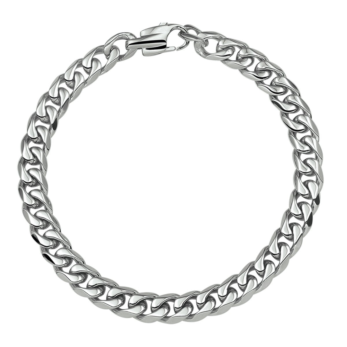 Fantasy Collection Armband gourmette 6 zijdes geslepen 7,7 mm edelstaal