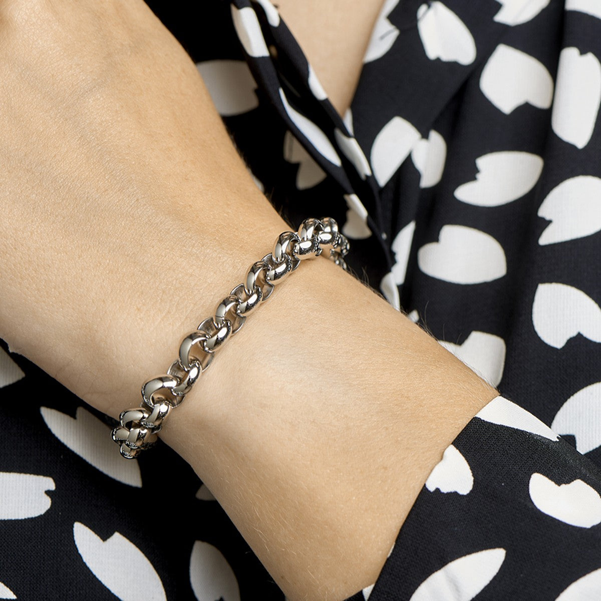 Fantasy Collection Armband jasseron 9 mm met groot veerslot edelstaal
