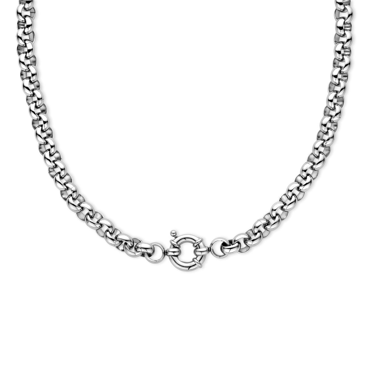 Fantasy Collection Collier jasseron 9 mm met groot veerslot edelstaal