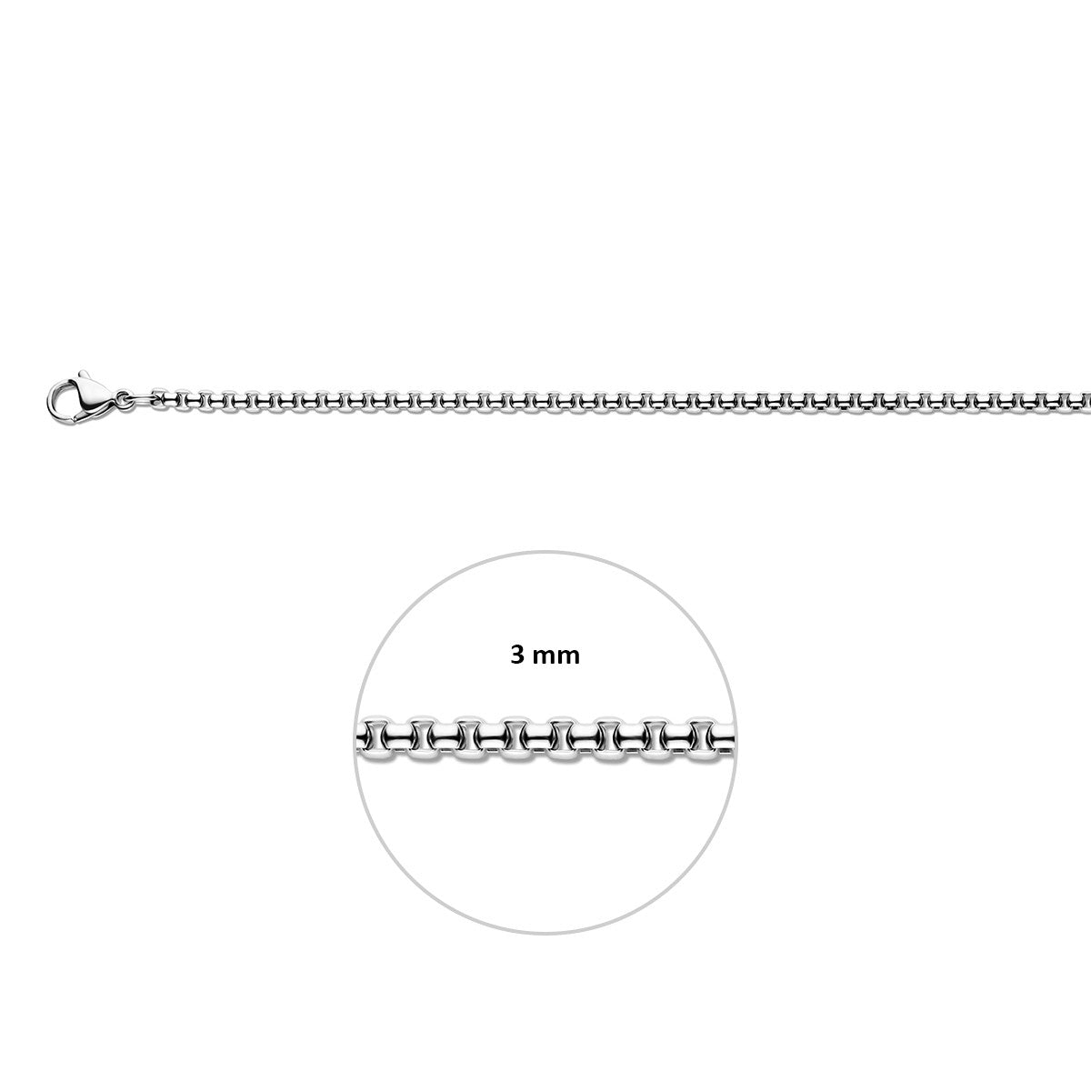 Collier venetiaans bol 3,0 mm edelstaal