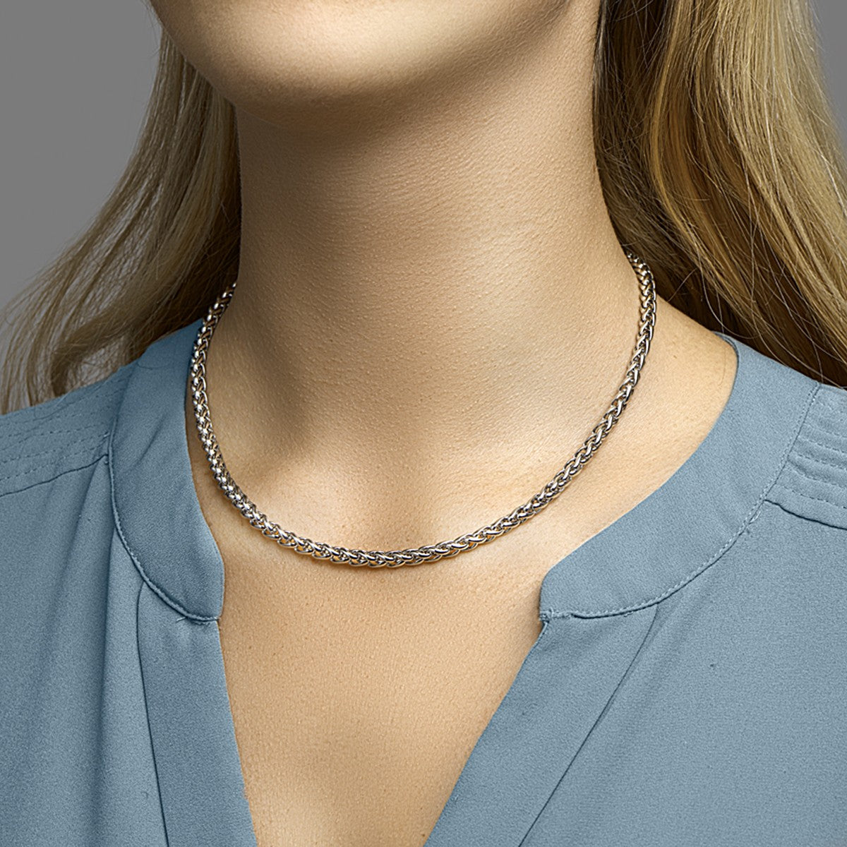 Fantasy Collection Collier vossestaart 4,5 mm 45 cm edelstaal