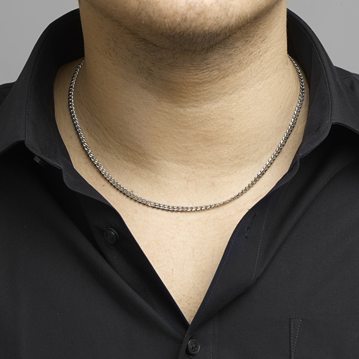 Fantasy Collection Collier gourmette geslepen 4,3 mm edelstaal