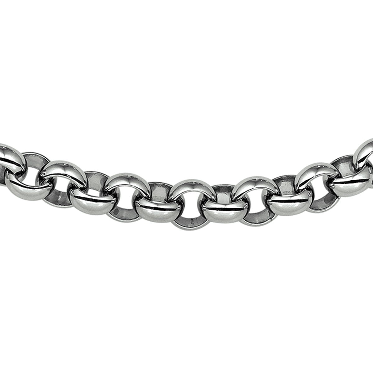 Fantasy Collection Collier jasseron 7 mm met groot veerslot edelstaal