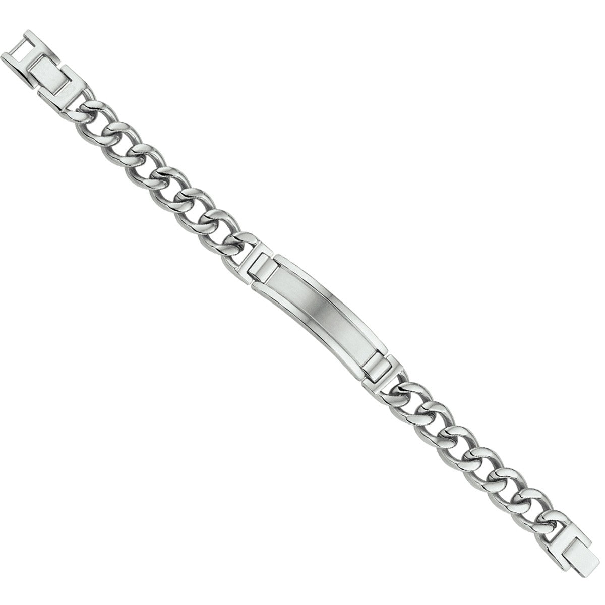 Fantasy Collection Graveerarmband poli/mat plaat 12 mm 21,5 + 1,5 cm edelstaal - PSN6505081