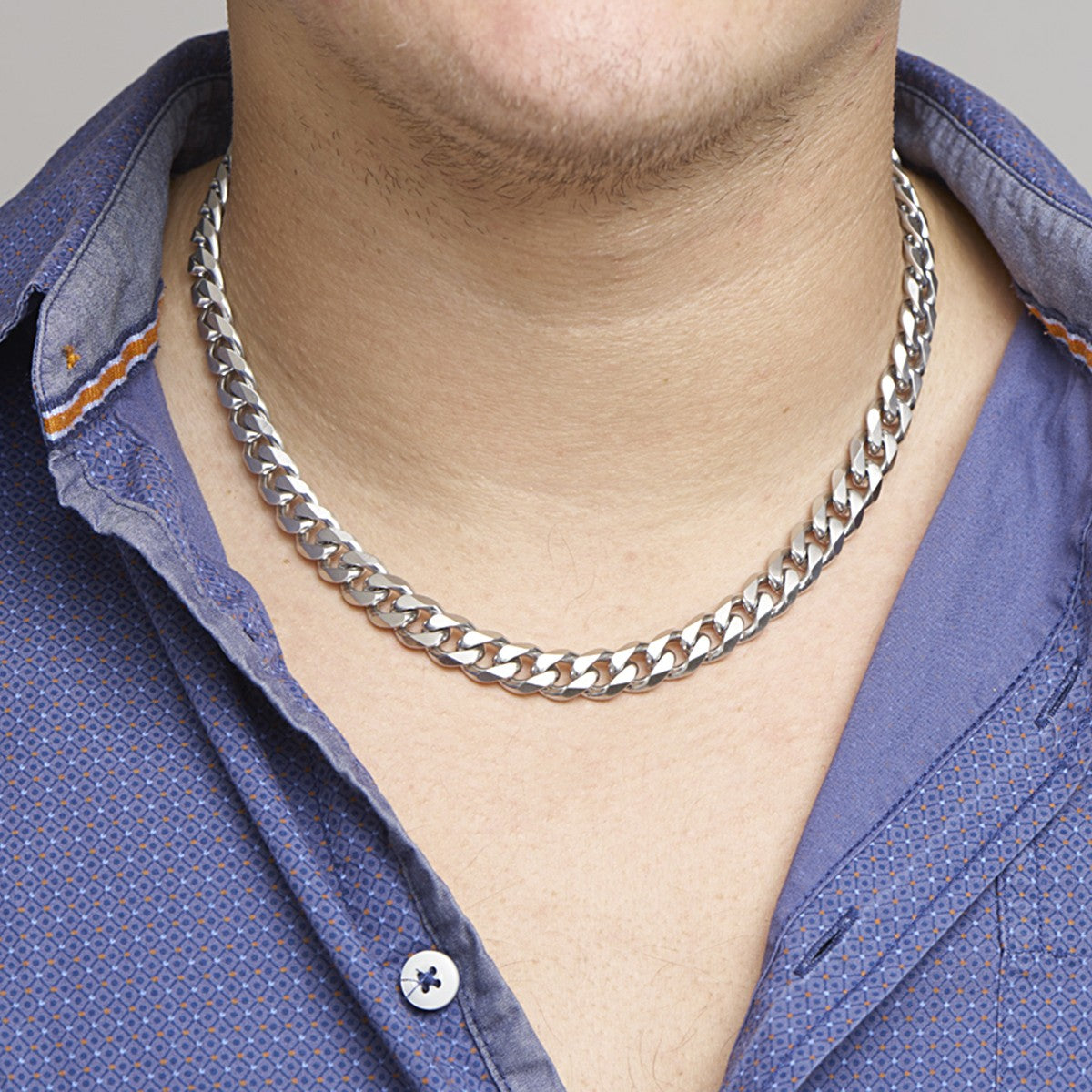 Fantasy Collection Collier gourmette geslepen 10,5 mm edelstaal