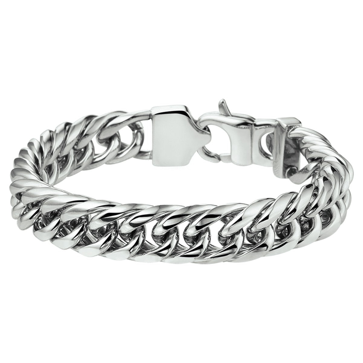 Fantasy Collection Armband dubbel gourmette 11 mm edelstaal