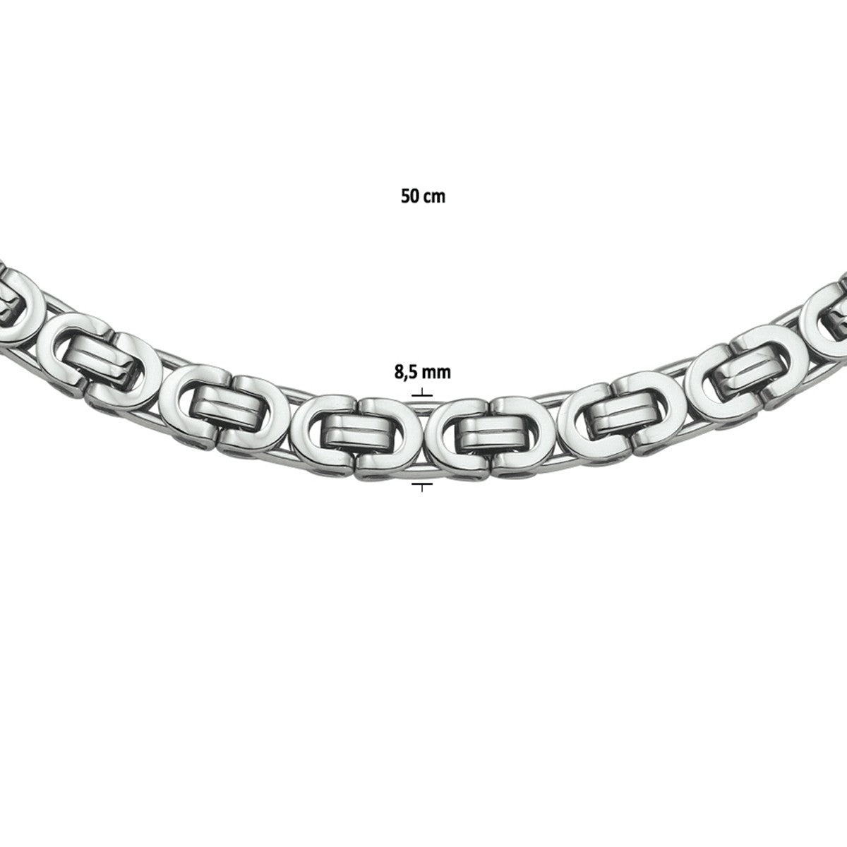 Fantasy Collection Konings 8,5 mm edelstaal halsketting