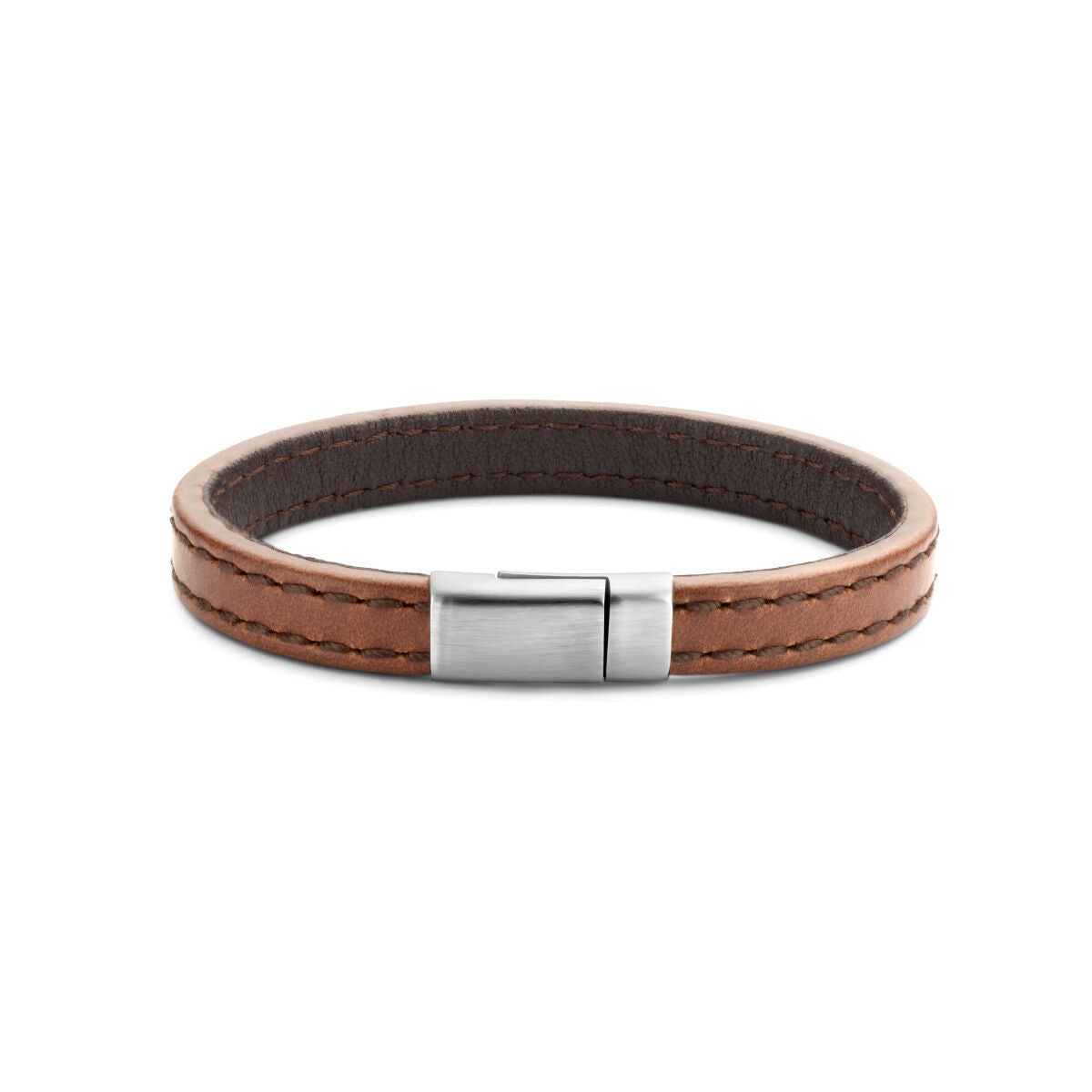 Fantasy Collection Armband leer bruin 9,0 mm edelstaal - PSN6506036