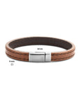 Stalen armband leer bruin 9,0 mm PSN6506036 - PansiteNederland.nl