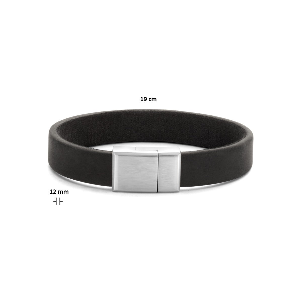 Fantasy Collection Armband leer 12 mm edelstaal - PSN6506040