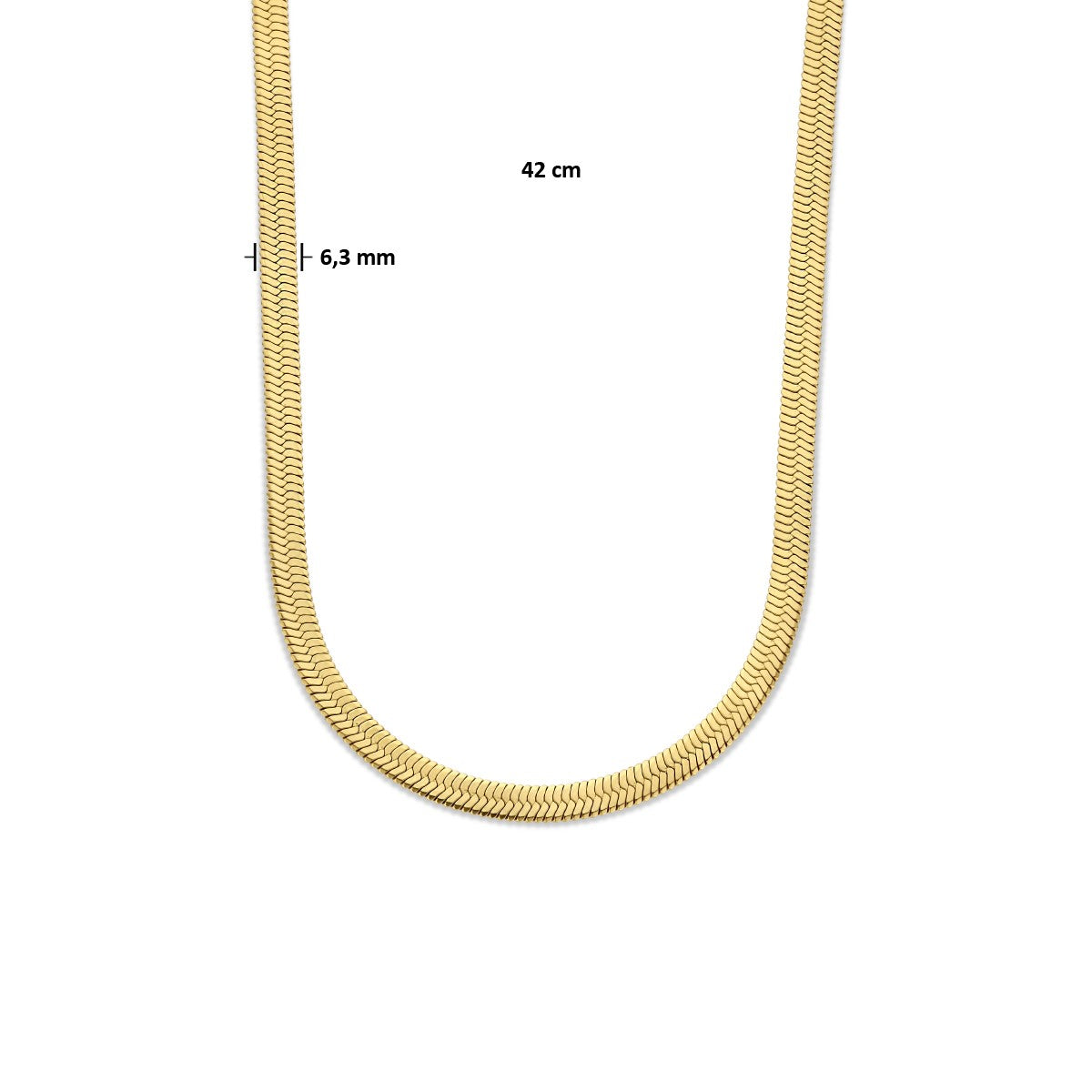 Fantasy Collection Collier slang plat 6,3 mm 42 cm ion plating edelstaal
