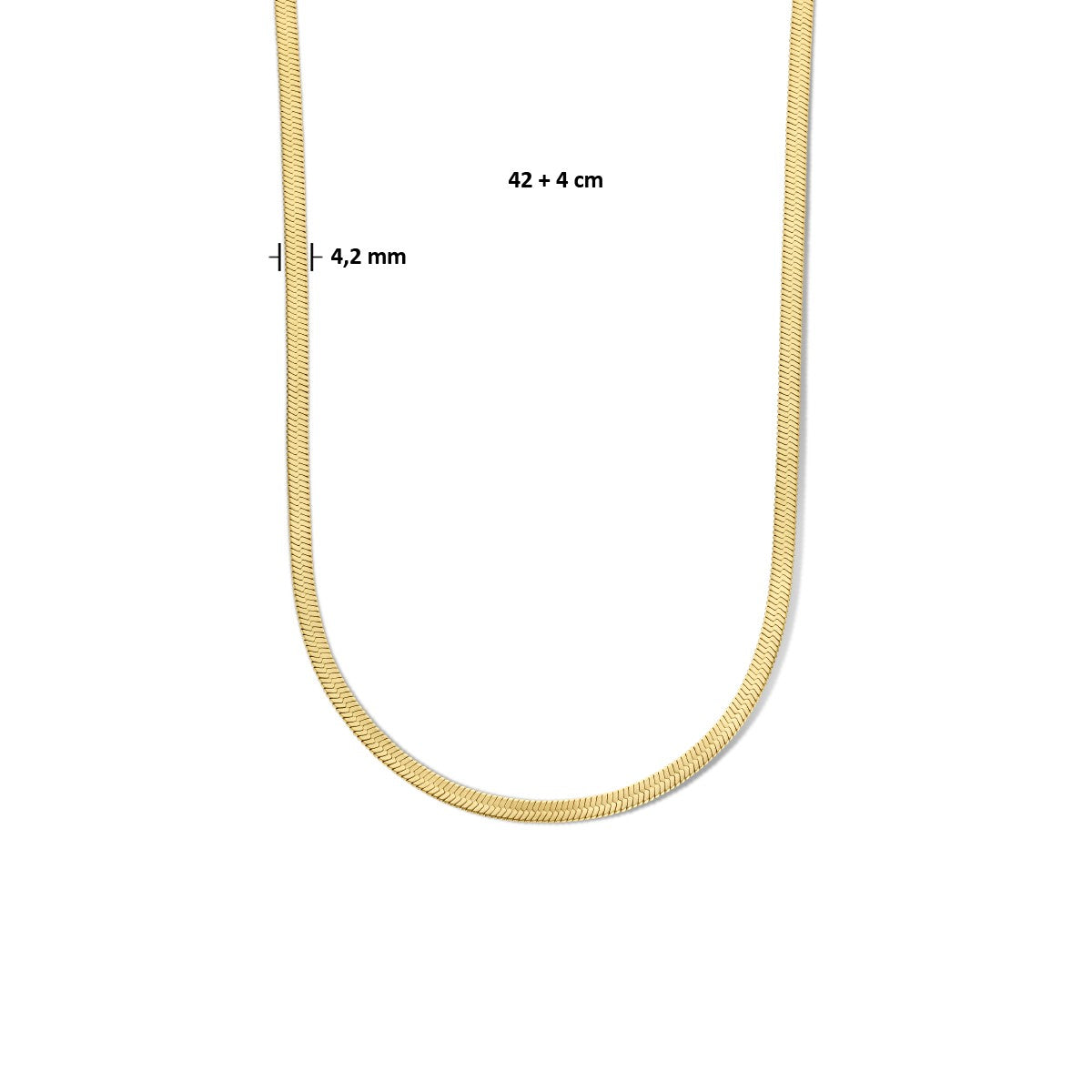 Fantasy Collection Collier slang plat 4,2 mm 42 + 4 cm ion plating edelstaal